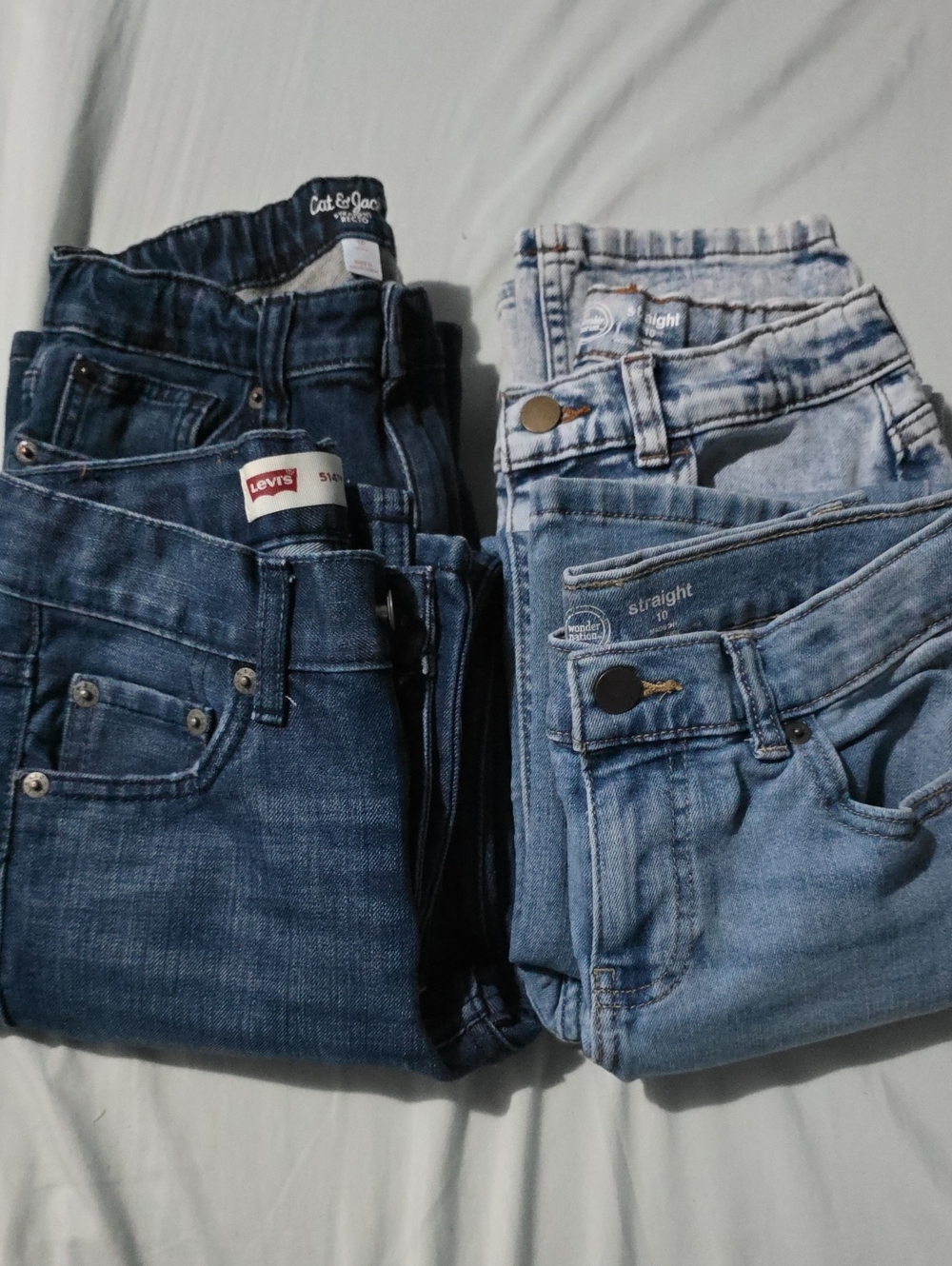 Bundle of 5 pairs of Boys Size 10 Slim Straight Leg (10S) jeans.